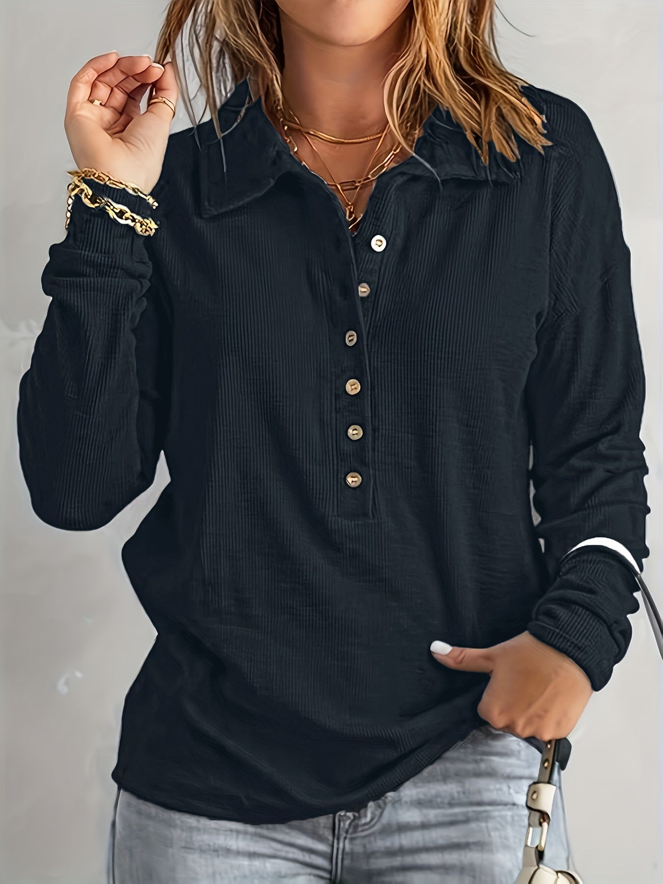 Liv™ | Blød og Afslappet Langærmet Bluse