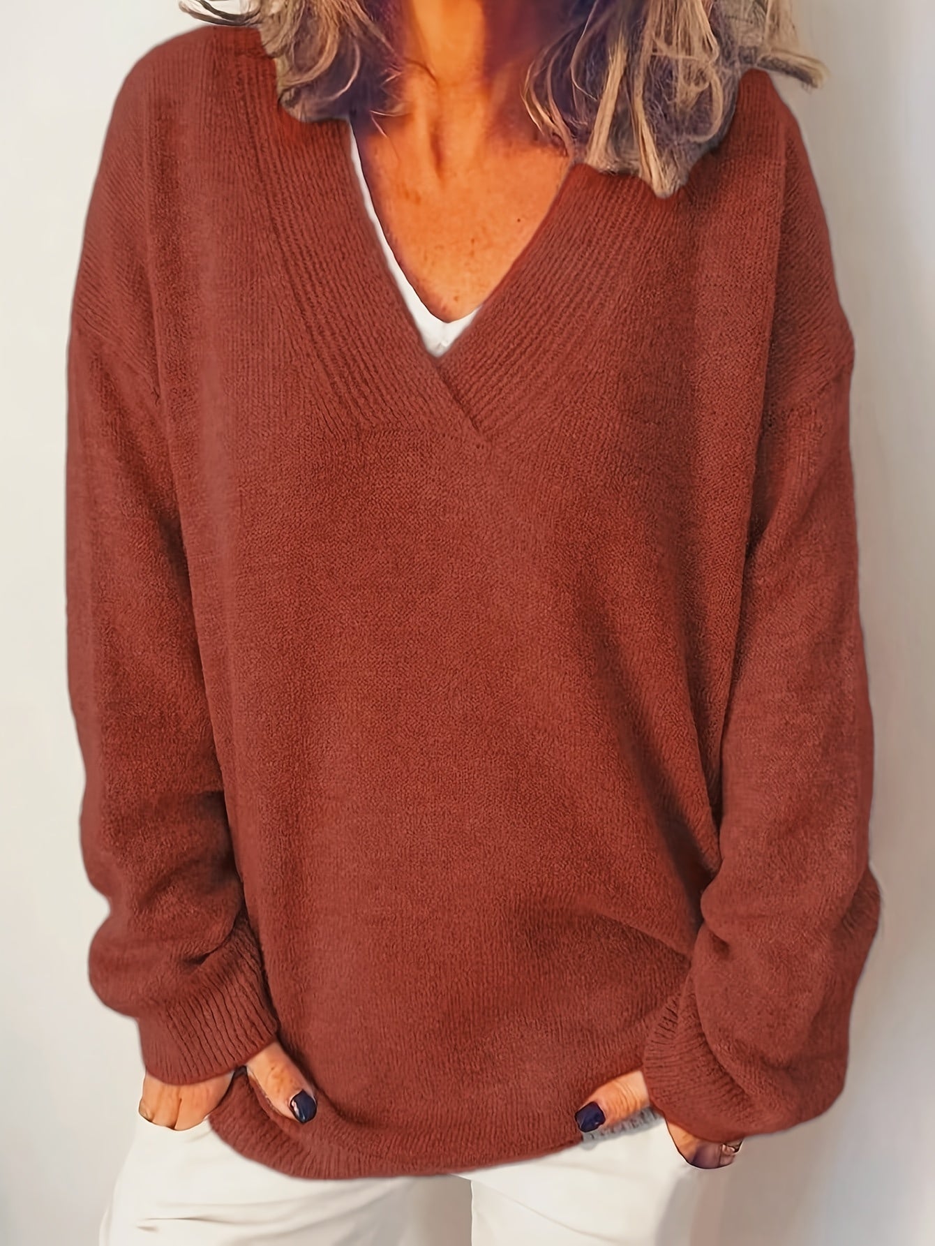 Liv™ | Blød og Tidløs V-Hals Sweater