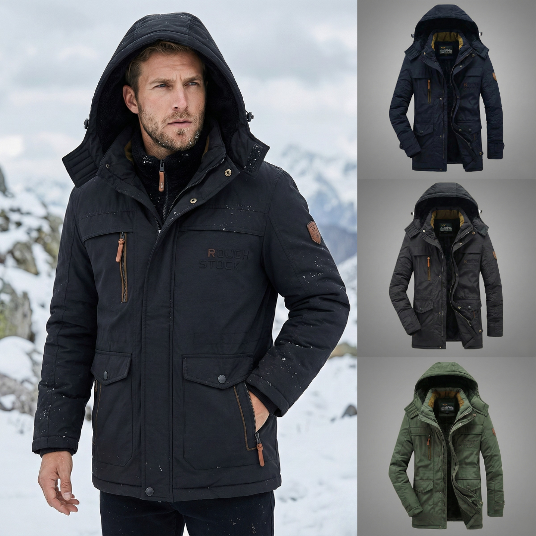 Bjorn - Varm Herre Fleece Vinterjakke i Premium Uldmix