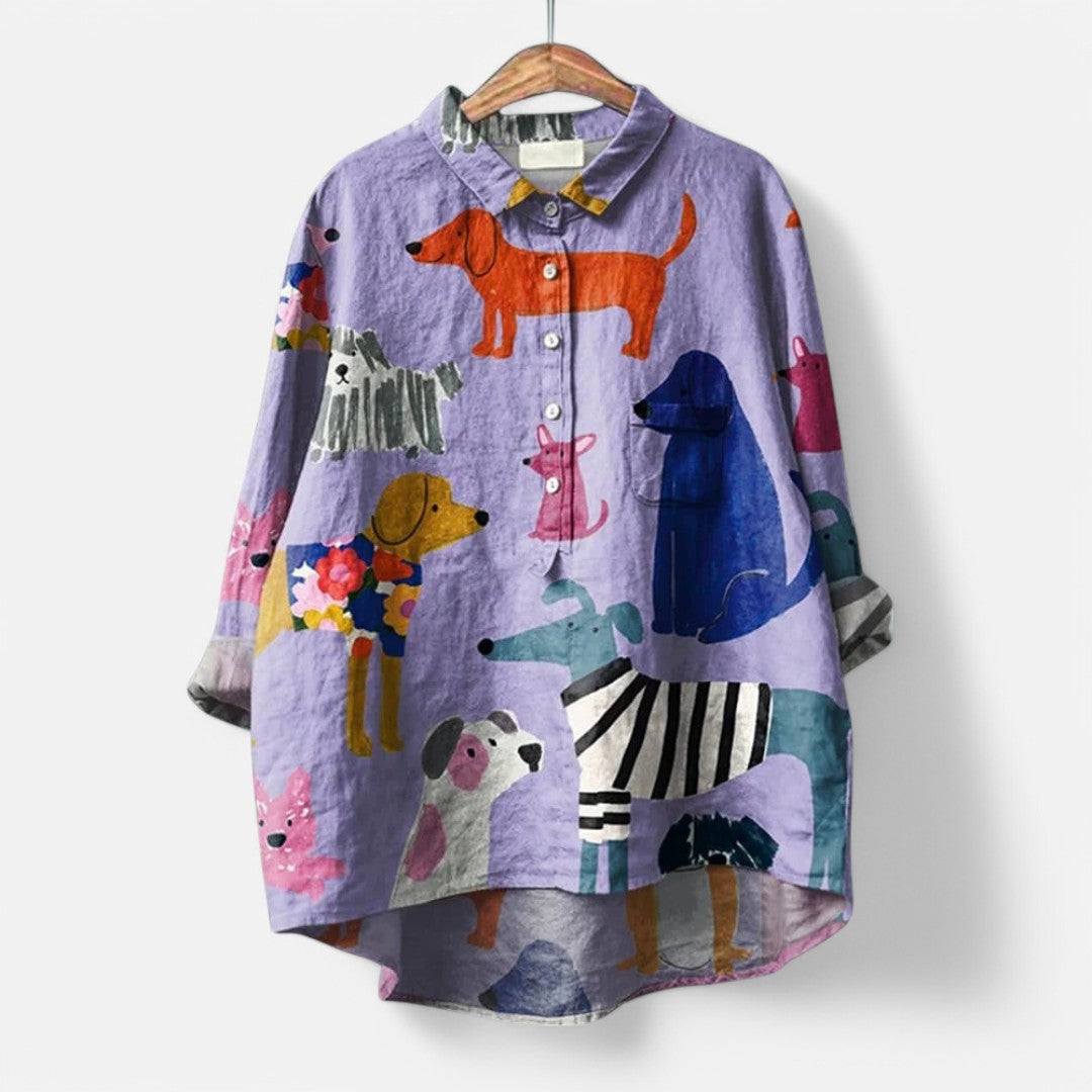 Liv™  | Bluse Med Kunstneriske Print