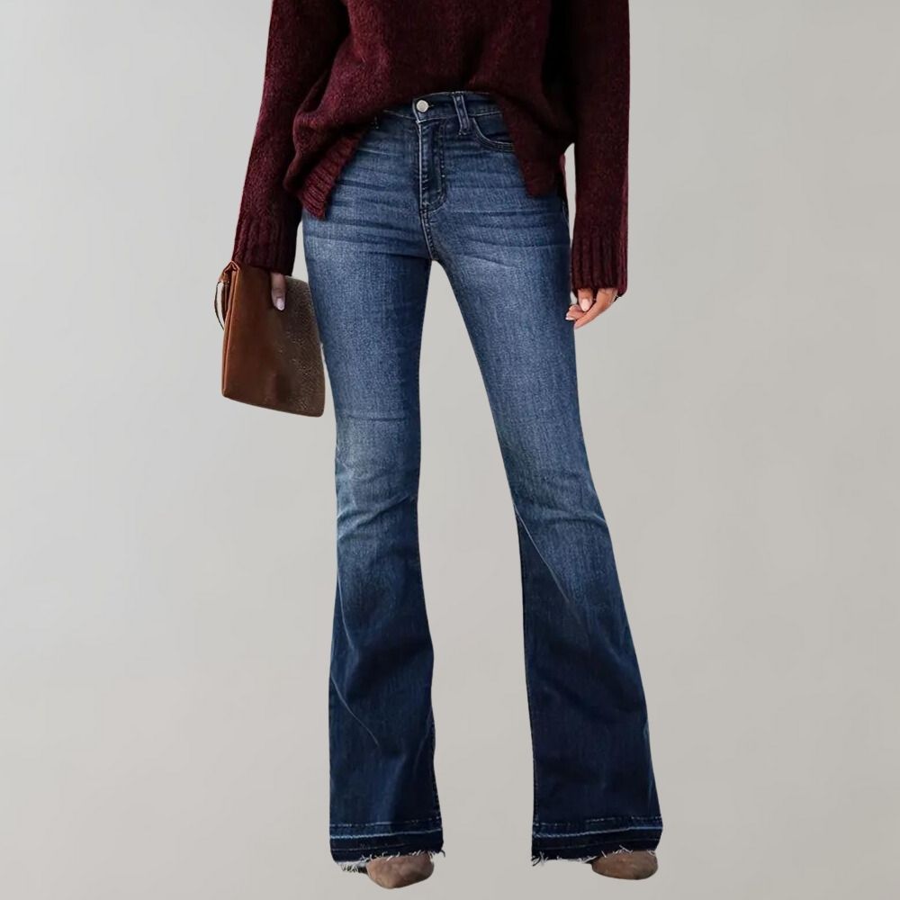 Liv™ | Dame Vinter Udsvingede Denimjeans