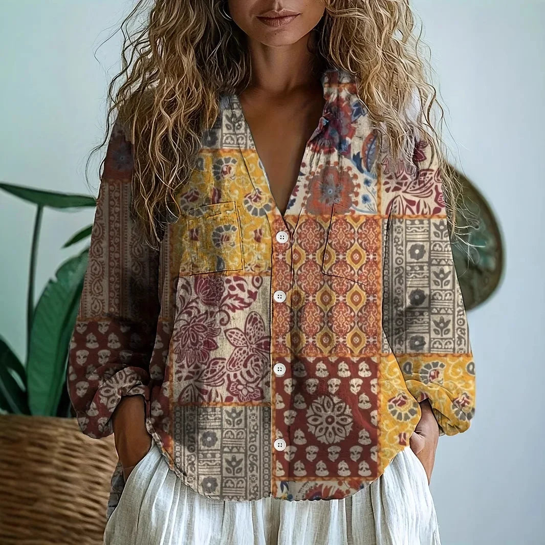 Liv™ | Boheme Patchwork Bluse