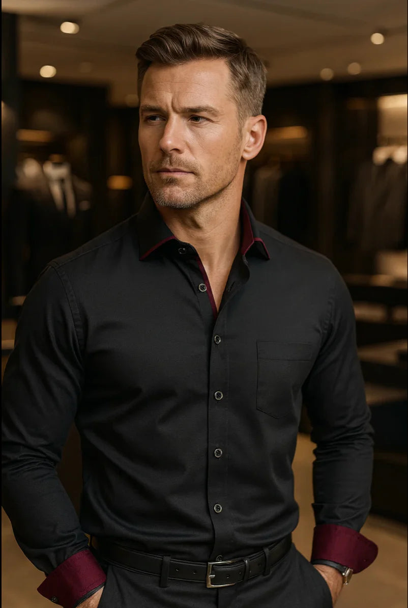 Albert | Klassisk bomuldsskjorte med lange ærmer